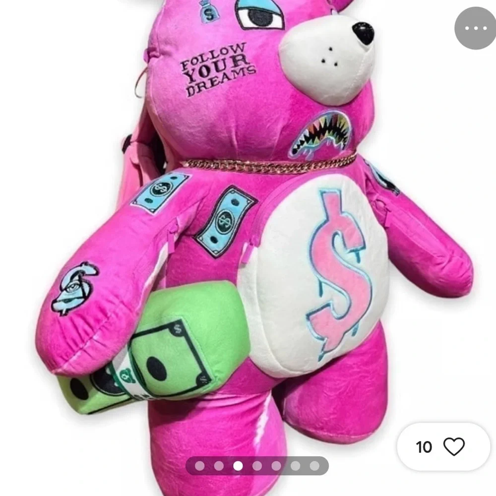Sprayground Pink Punk MoneyBear Teddybear Backpack - Picture 3 of 7